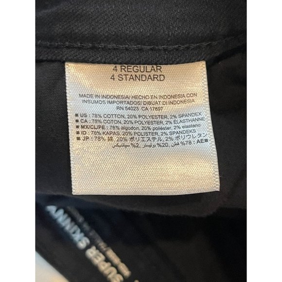 Old Navy Womens Super Skinny Jeans Denim Mid Rise Stretch 5 Pockets Black Size 4 - Picture 9 of 10